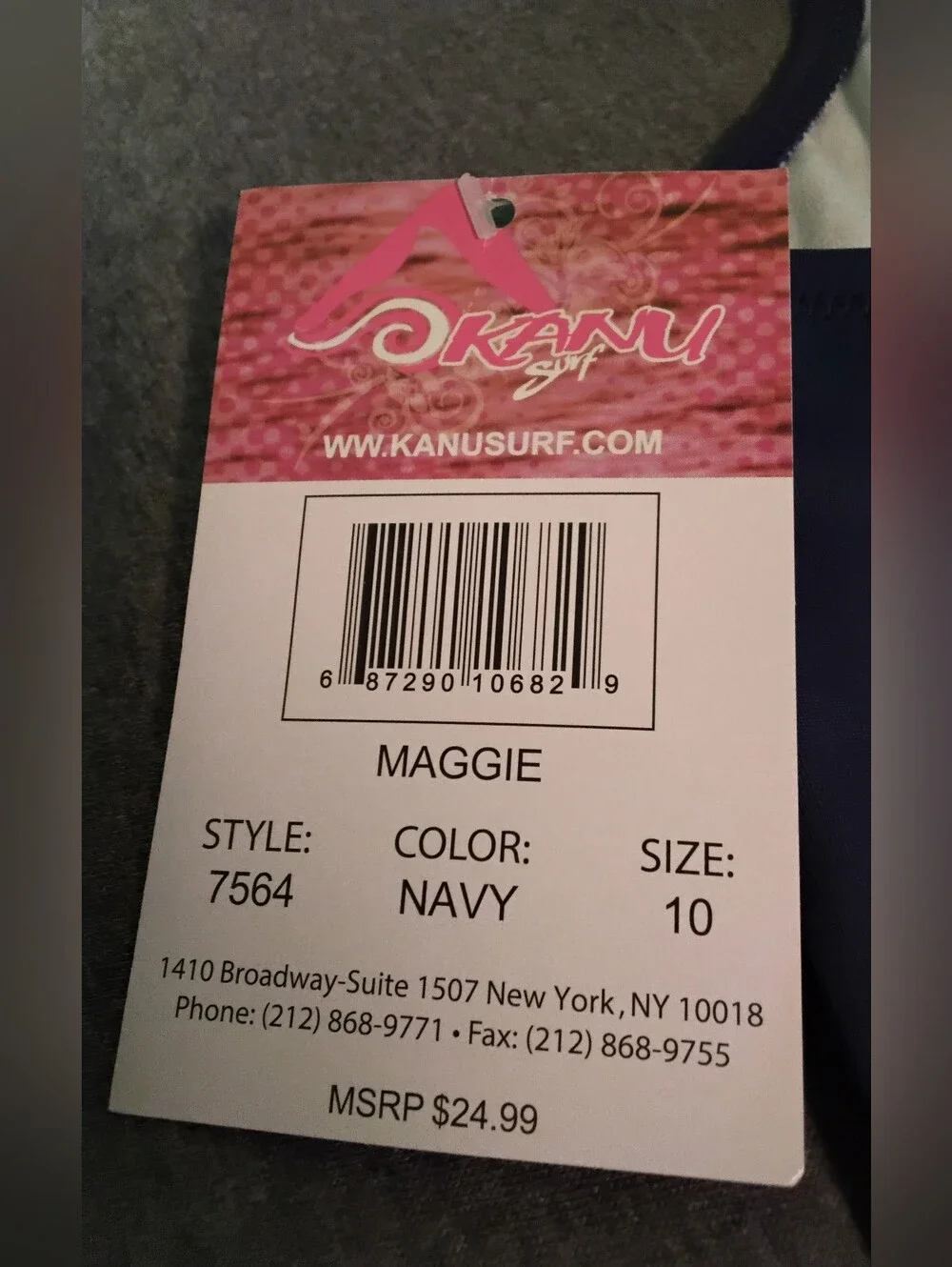 Kanu Surf Maggie Girls Size 10 Navy One Piece Swimsuit NWT